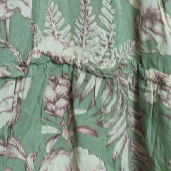 Agua Bendita x Target Multicolor Green Floral Short Sleeves Bohemian Dress M - Picture 4 of 9